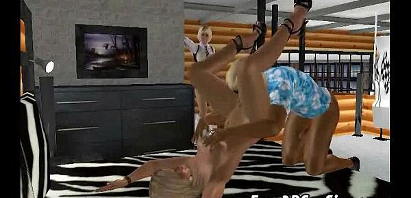  Two foxy 3D cartoon babes getting fucked hard